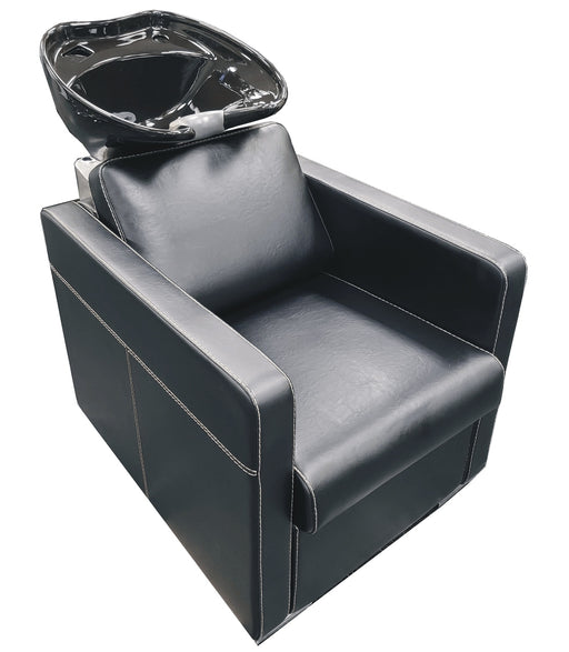 Shampoo backwash combo has a chair with a tilting bowl mounted behind. Quality vinyl chair with just the right padding for ultimate comfort. The bowl adjusts to the client, no need to slouch in the chair.
