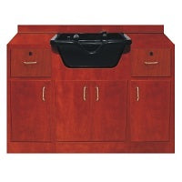 Shampoo Wet Station with Sink, Cherry